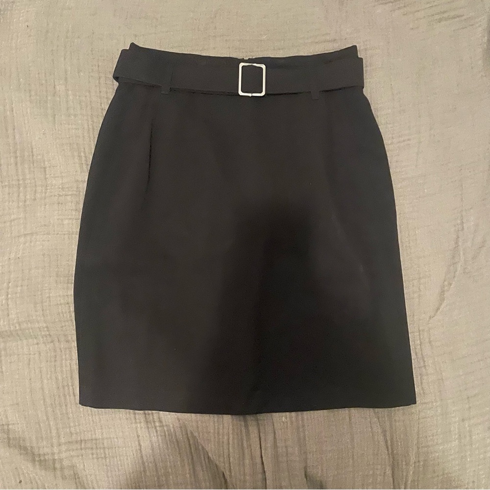 jil sander black wool pencil skirt